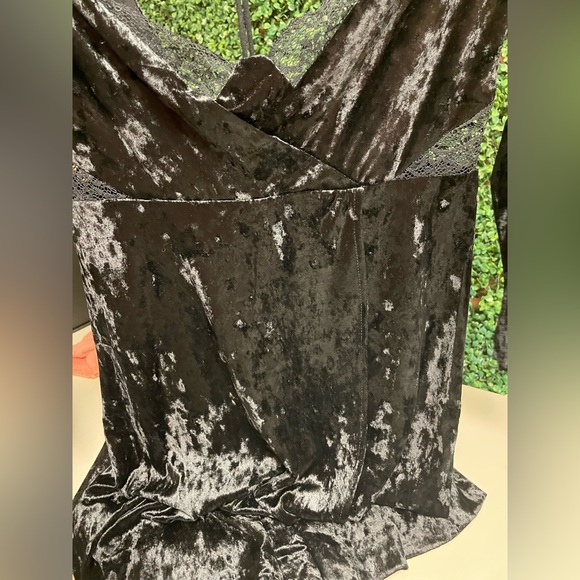 Free People - Kat Velvet Mini Faux Wrap Dress - Lace Paneling - NWT - XS - $128 - Picture 11 of 16